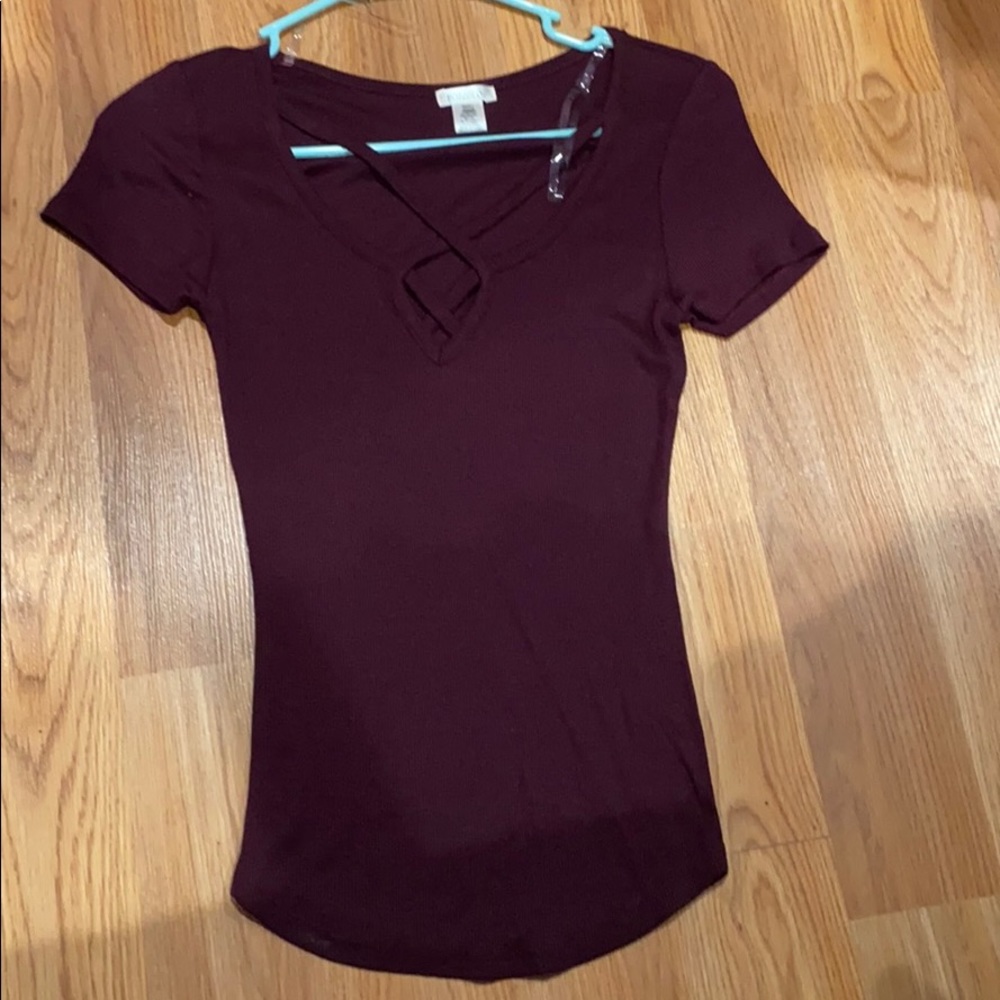 Maroon top